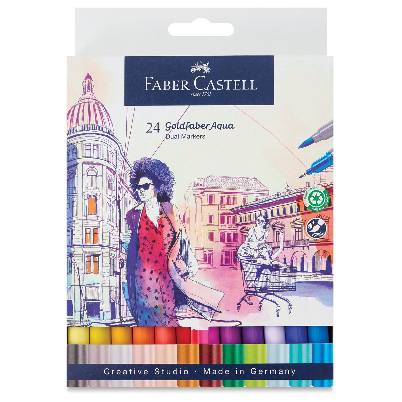 Faber-Castell Goldfaber Aqua Dual Markers - Set of 24, Assorted Colors